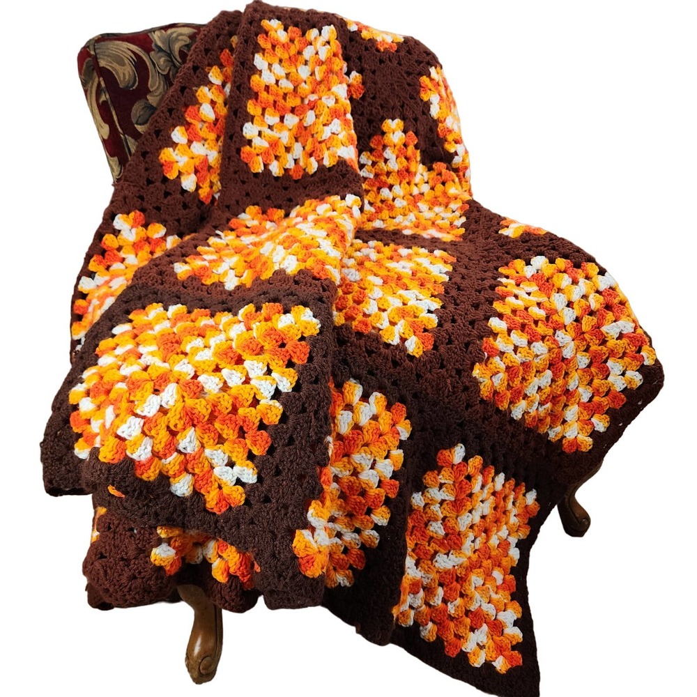 Large Handmade Crochet Afghan Blanket